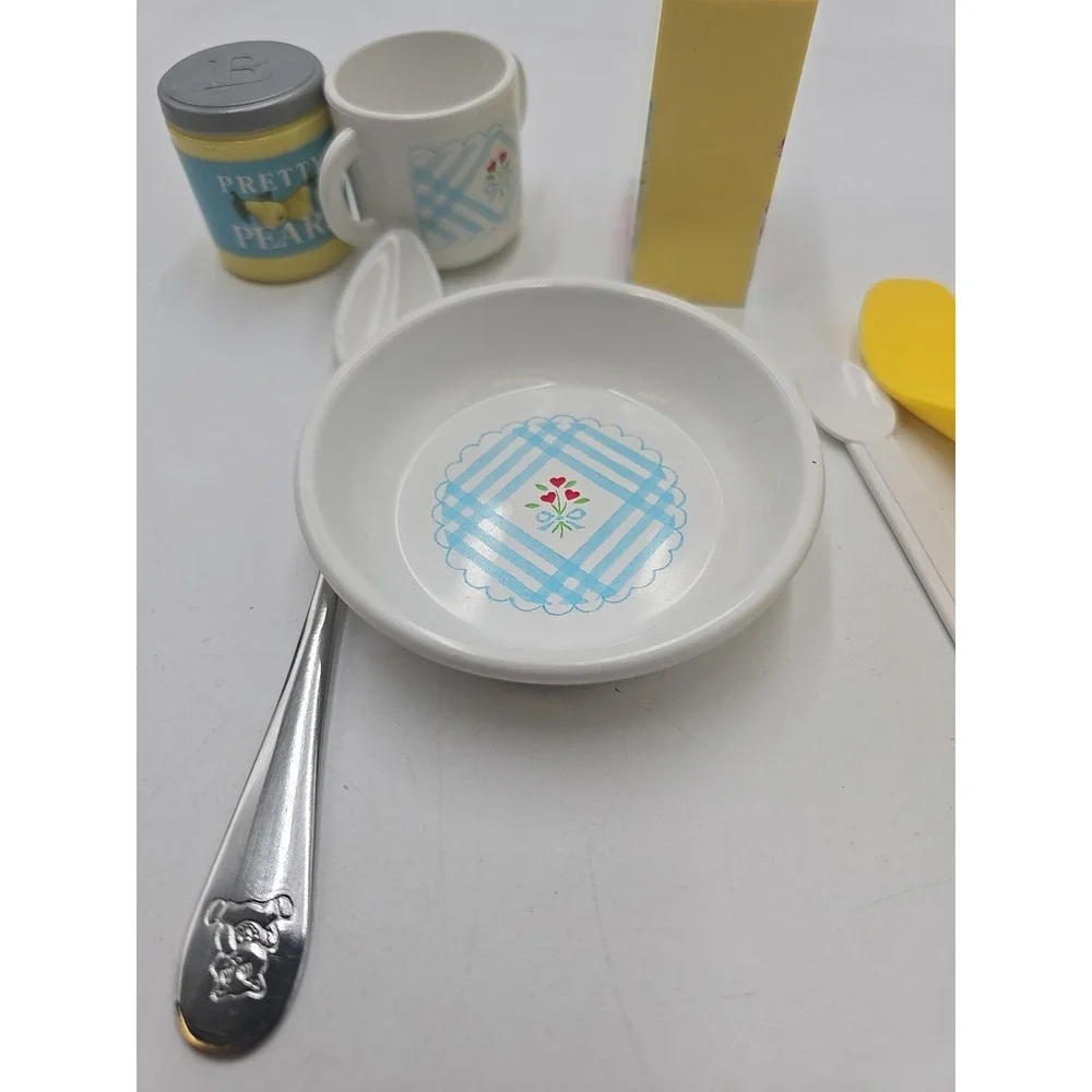 Pleasant Company AG Bitty Baby Breakfast‎ Set, O's Cereal, Bowl & Cup, pears